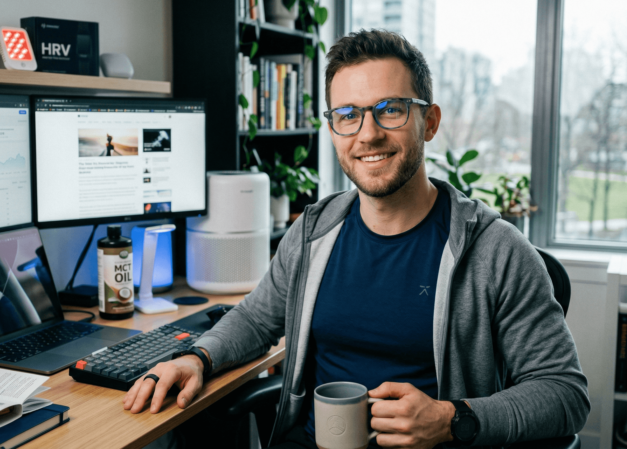 Autor probando gadgets